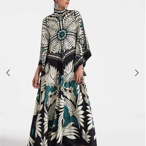 LA DoubleJ Black and White Mock Neck Gown